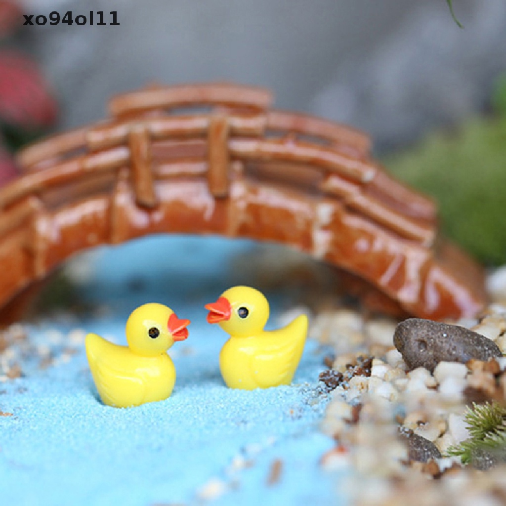 Xo 10 Pcs Lucu Mini Resin Bebek Bercahaya Ornamen Miniatur Angka Bebek Kecil Resin Kerajinan Tangan Mikro Lanskap Dekorasi Rumah Boneka OL