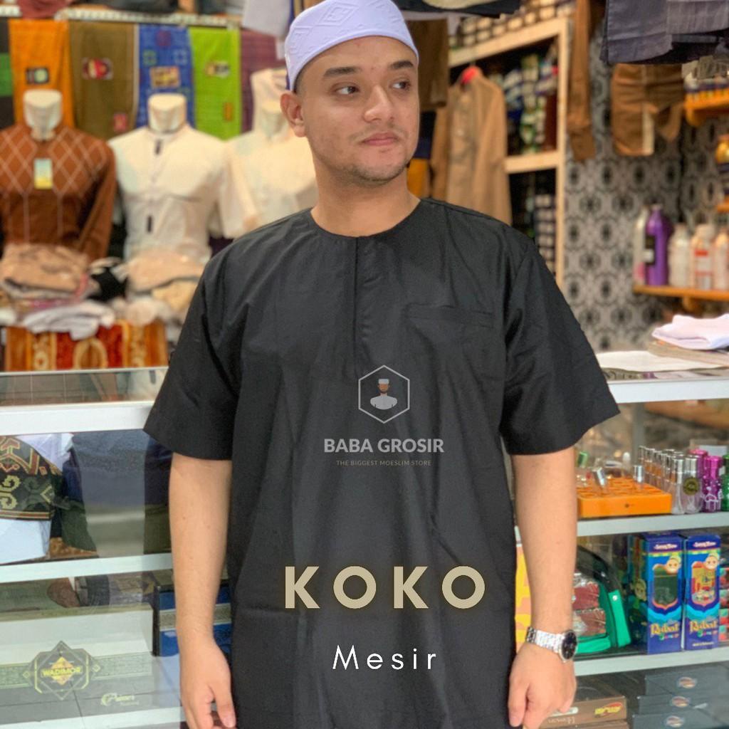 Baju Koko Mesir Babagaf Pria Fashion Muslim Lengan Pendek