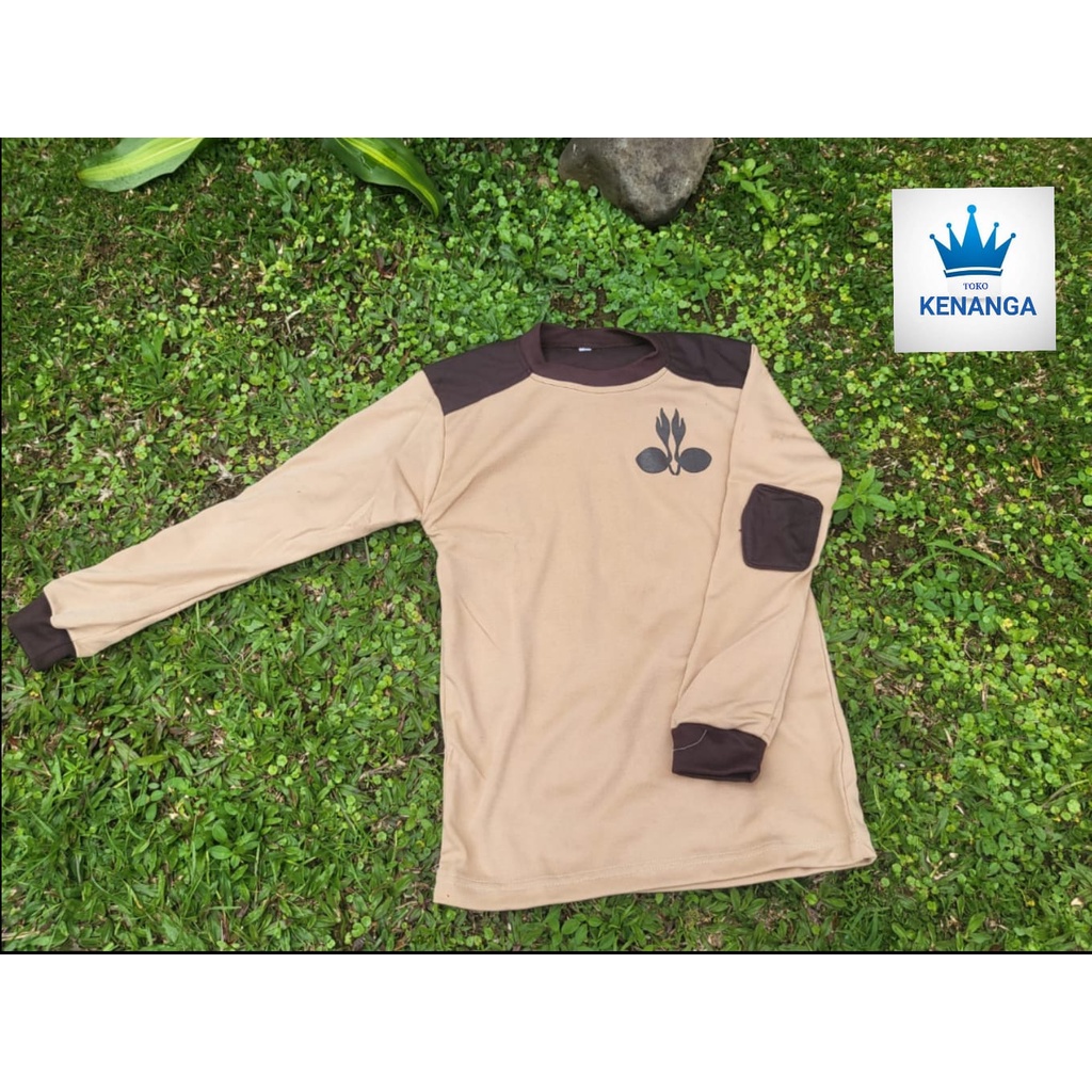 Kaos pramuka anak TK SD SMP MI MTS lengan panjang/kaos pramuka tangan panjang sekolah/seragam pramuk