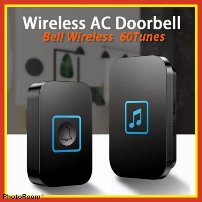 Bel Rumah Bell Rumah Bel Wireless Doorbell LED 60 Tunes A86 CACAZI - Hitam(L3V4) Bel Pintu Rumah Wir