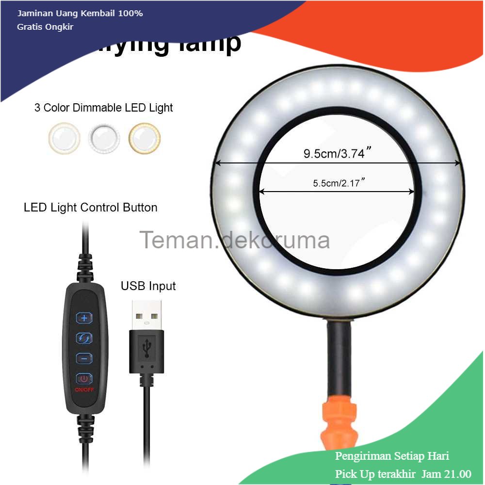 TD - SKL NEWACALOX Helping Hand Alat Pegangan Solder Kaca Pembesar LED - SN5