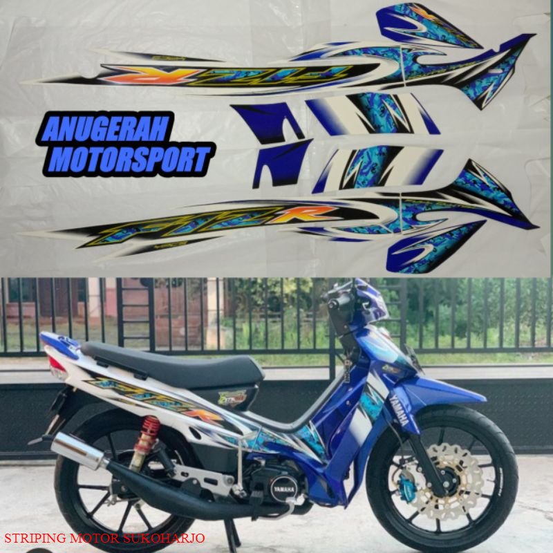 (ORI) striping / sticker lis body fizr / fiz r / f1zr 2005 biru putih KWALITAS 0RIGINAL MURAH