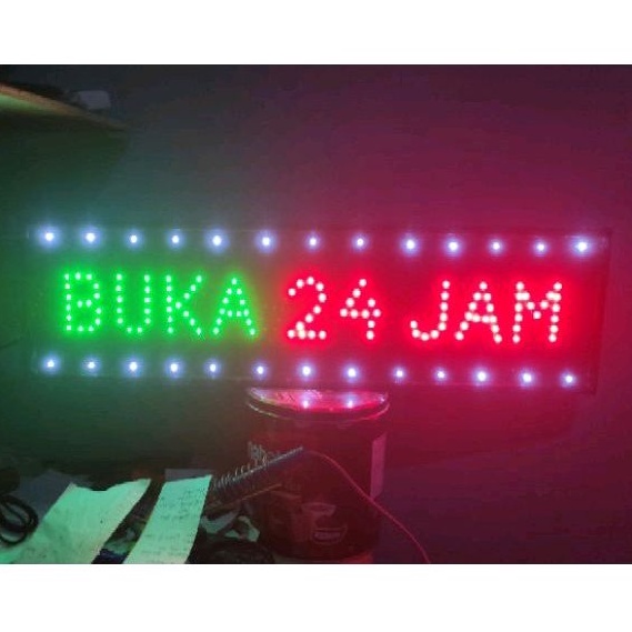 Tulisan lampu led BUKA 24 JAM new