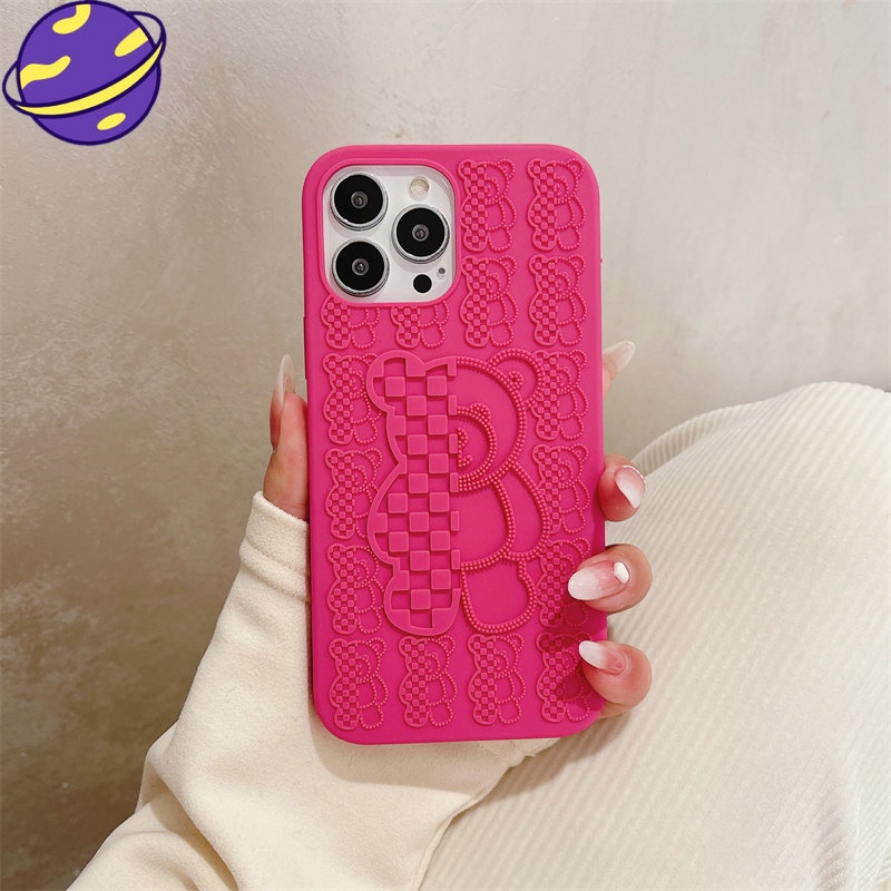 IPHONE Casing Silikon Beruang Violent Baru Untuk Iphone11 13 14 12 Pro Max 14Plus Fashion Protection Back Cover