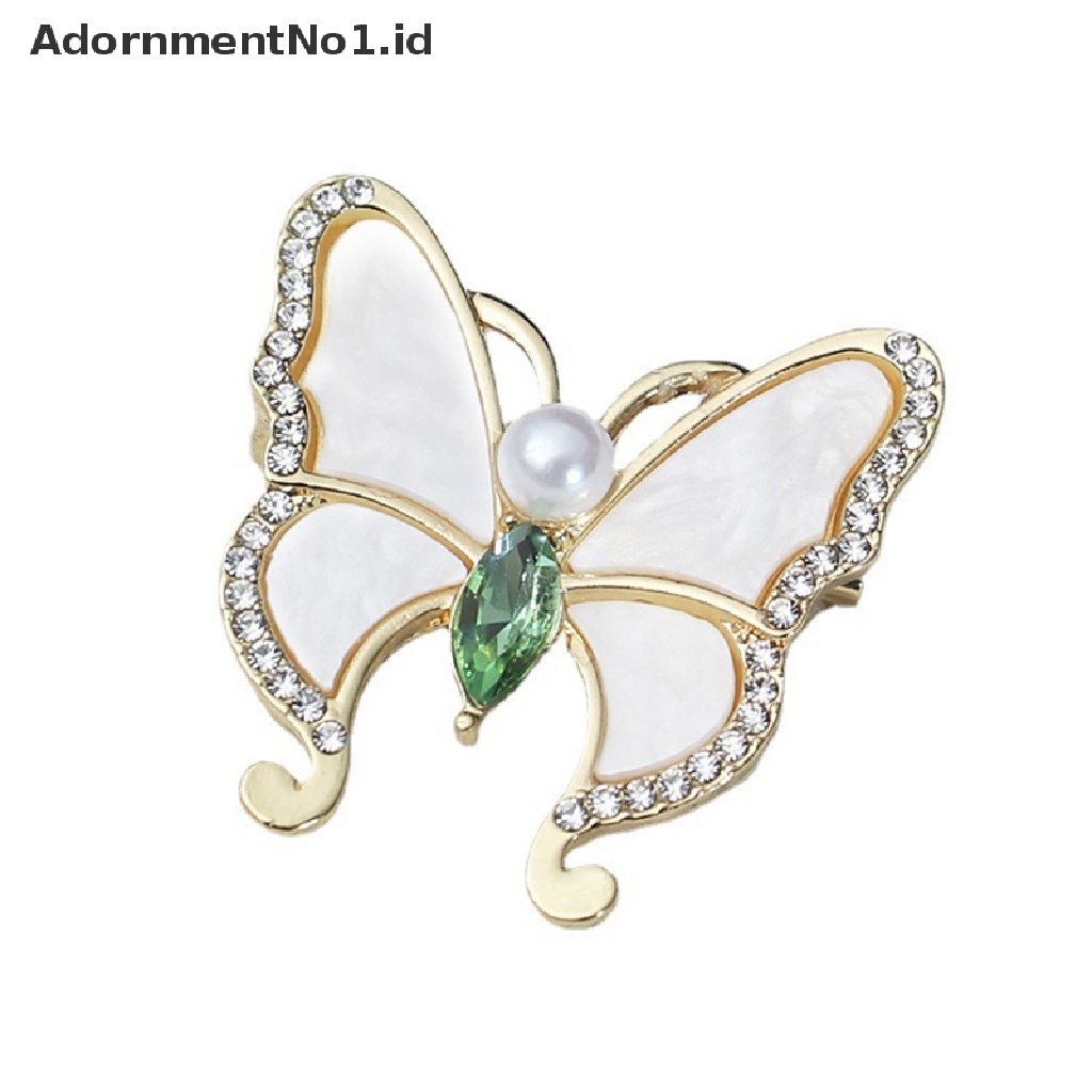 [AdornmentNo1] Bros Kupu-Kupu Untuk Wanita Pesona Mutiara Warna Emas Brooch Pin Pesta Hadiah Pernikahan Aksesoris Pakaian Perhiasan Hadiah Untuk Her [ID]