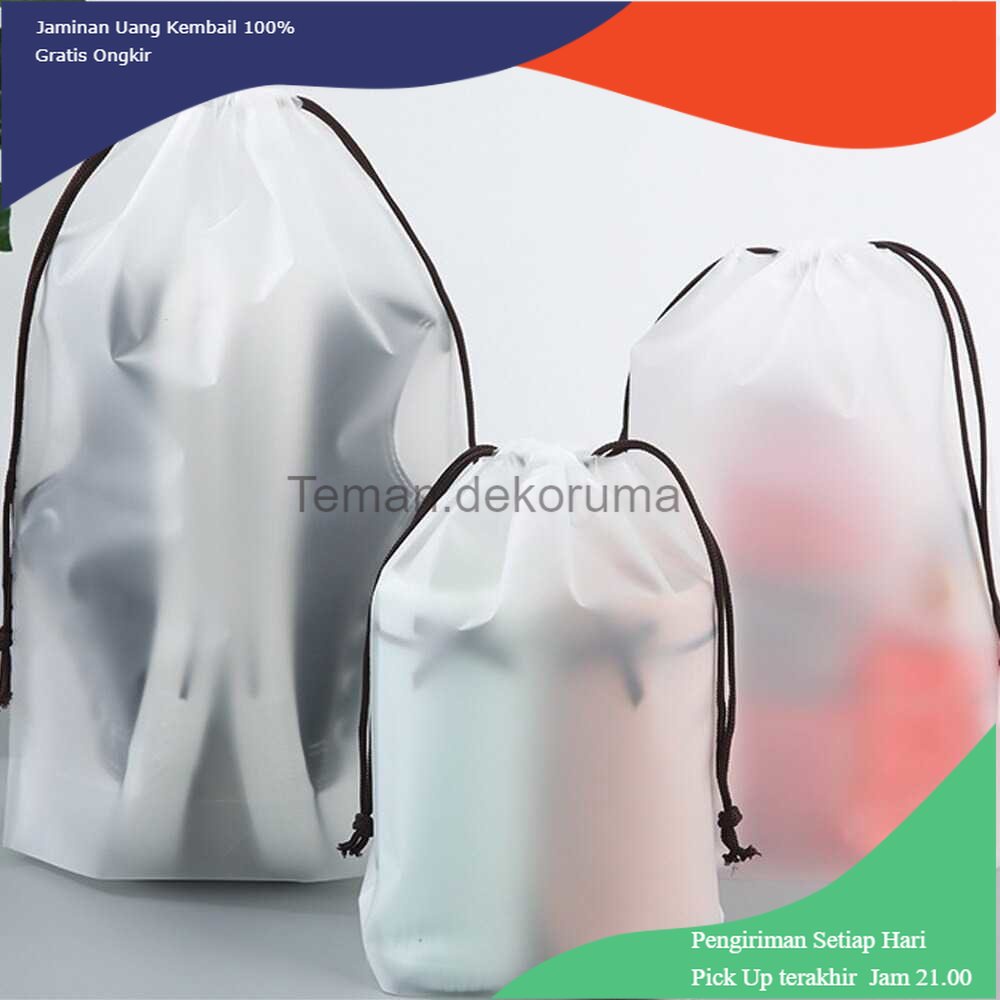 TD - TRV Kantong Pouch Plastik Serut Organizer Drawstring Bag Size XL 30x35cm - VB-71