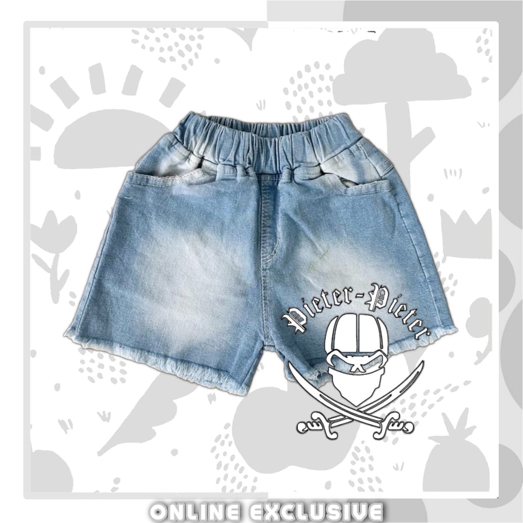 Celana hotpant jeans anak cewek model rawis bahan sofjeans mulur elastis