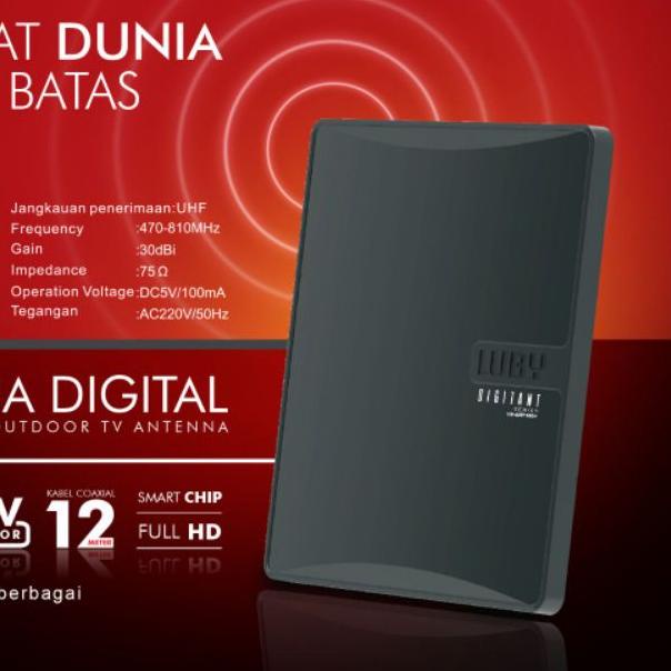 (12.12). Antena TV Digital Luby / Intra INT 119 / Receiver Tv Led Tv Tabung / Indoor Outdoor MURAH.,..