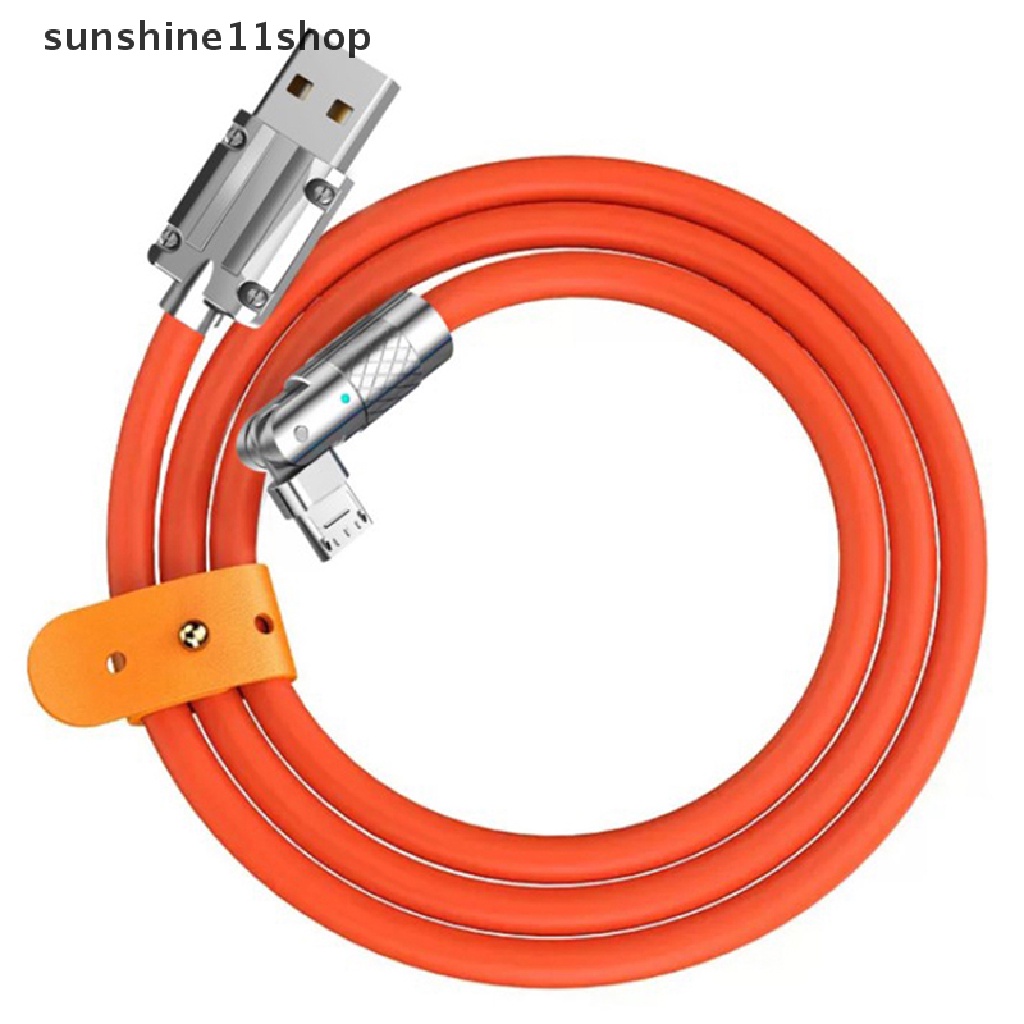 Sho 120W 6A Super Fast Charge Type-C Liquid Silicone Cable Quick Charge Kabel USB Untuk Xiaomi Huawei Samsung Pixel USB Bold Data Line N