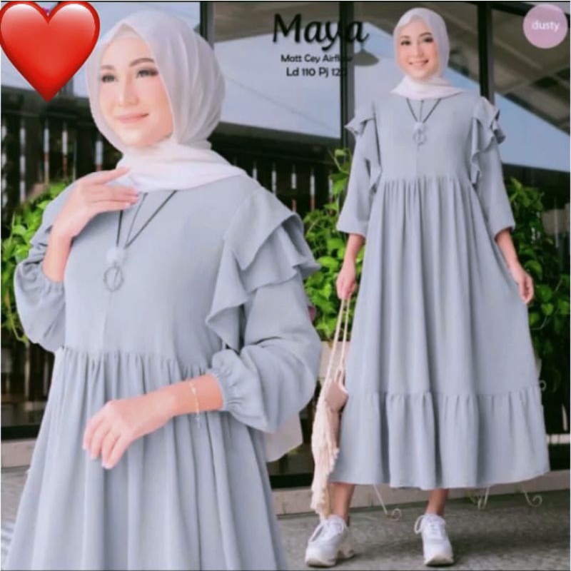 MAYA MIDI DRESS WANITA TERBARU 2023 VIRAL MIDI DRES WANITA JUMBO GAMIS LEBARAN 2023 GAMIS WANITA LENGAN PANJANG GAMIS  WANITA CRINKLE AIRFLOW GAMIS WANITA IMPORT GAMIS WANITA KEKINIAN DRES MIDI WANITA KEKINIAN DRES MIDI/GAMIS WANITA SIZE S M L XL XXL XXXL