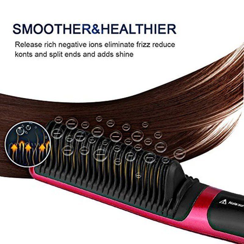 Bundara.id Ra-465 2in1 staright Catokan besar sisir pelurus rambut elektrik instan catok rambut simple