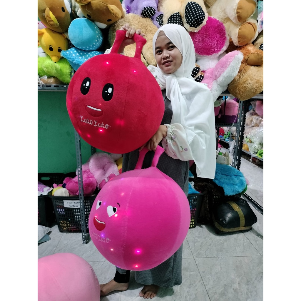 Boneka Viral Lato Lato Uk Jumbo Free Lampu Led