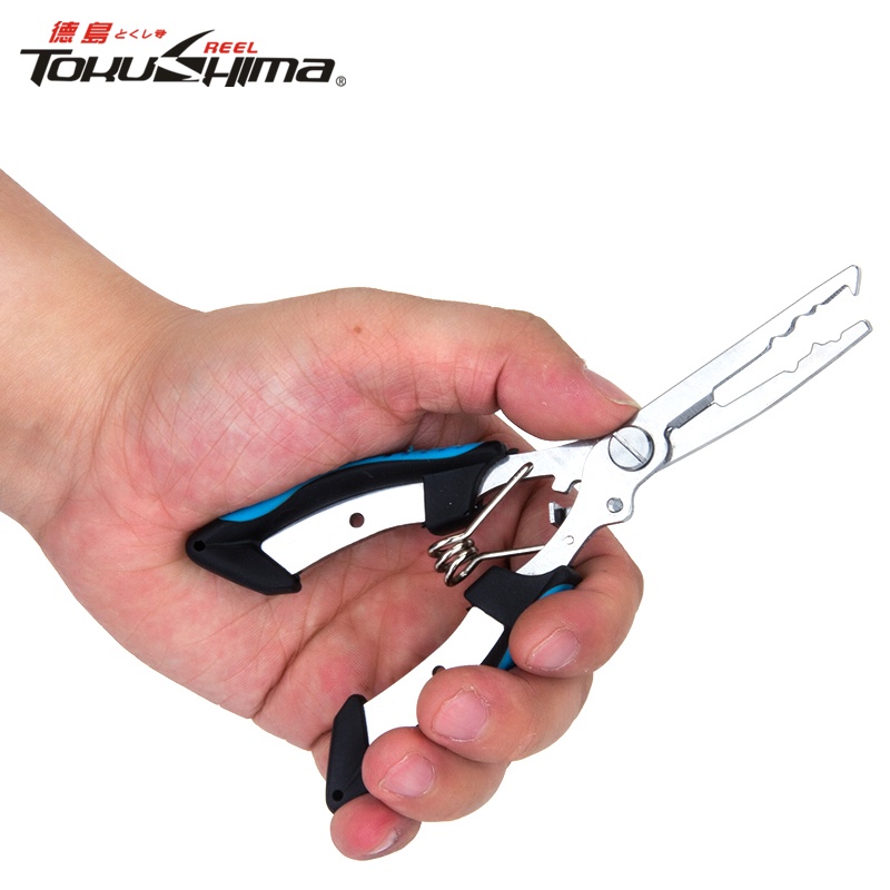 Baru2023tang Pancing Stainless Steel 3warna Pemotong Kepang Split Ring Tang Kait Remover Gagang Karet Tahan Air Asin Alat Pancing Aksesoris Memancing Multifungsi