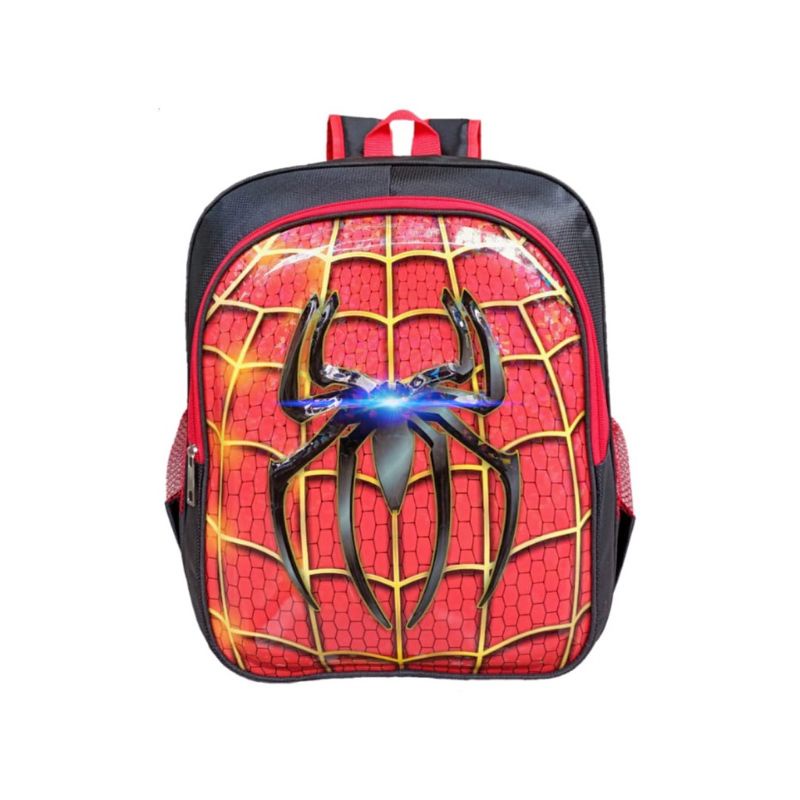 TERBARU TAS KECIL SUPER HERO SPIDERMAN MARVEL PAHLAWAN KADO HADIAH SEKOLAH PAUD TK ANAK COWOK LED LAMPU NYALA