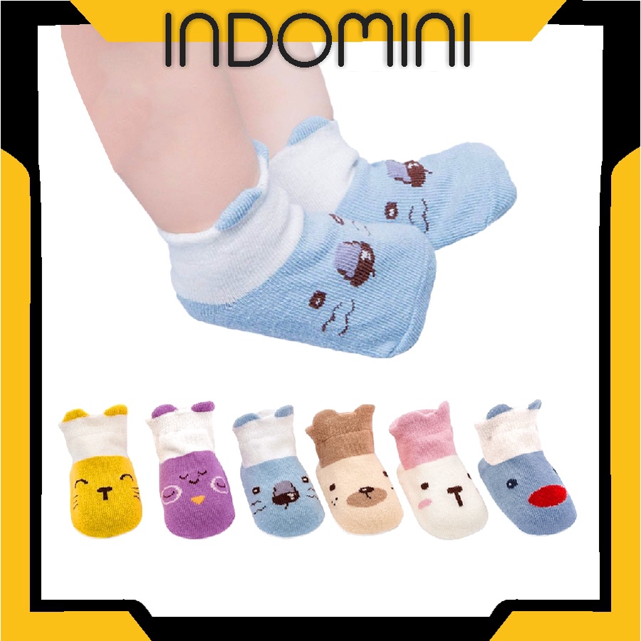 INDOMINI  Sepatu Prewalker Anti Slip Bayi Karakter Animal Cute / Sepatu Kaos Kaki Korea Fashionable KK035