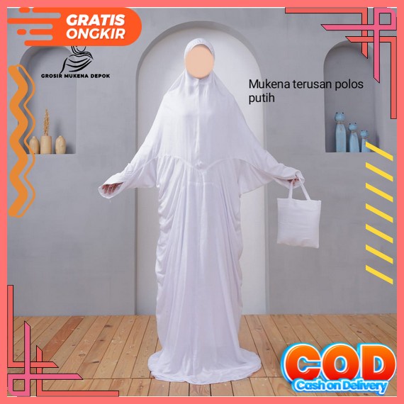 Mukena Terusan Dewasa Bordir Bunga Tabur Seribu Bunga Katun Mikro Mungkena Dewasa Bahan Adem Mukenah