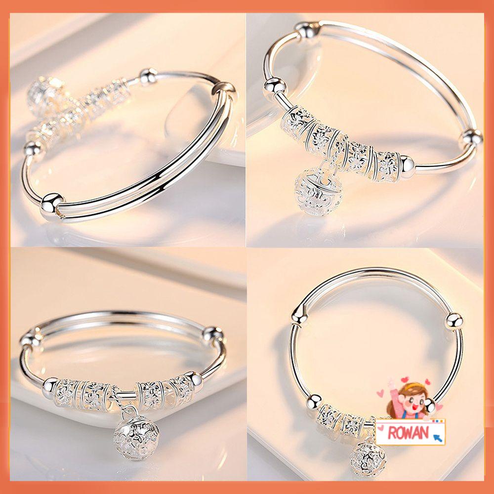 R-flower Silver Plated Gelang Wanita Elegan Charm Bola Lonceng Liontin