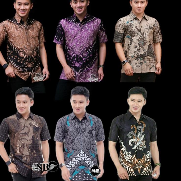 ❤[PROMO ⚡ALE]❤ Kemeja batik Mega semarangan abu pendek