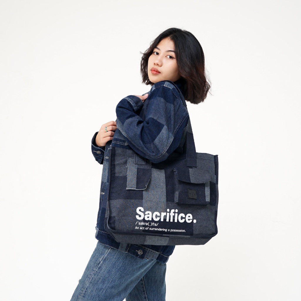 Whoopculture &quot;SICA&quot; 14oz Denim Tote bag