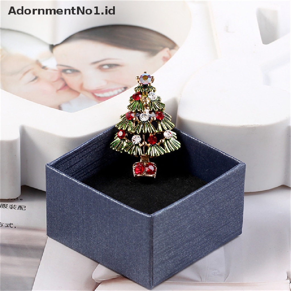 [AdornmentNo1] Pohon Natal Bros Wanita Multicolor Berlian Imitasi Pesta Causal Kantor Pin Hadiah Perhiasan [ID]