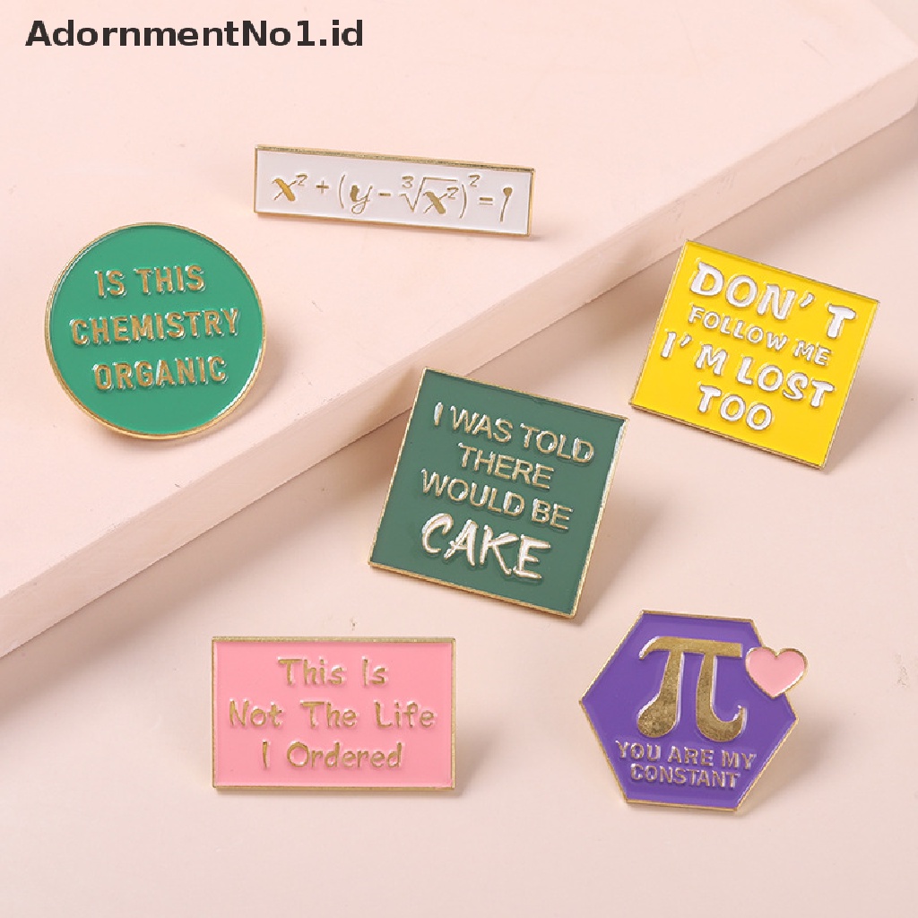 [AdornmentNo1] Paduan Huruf Bros Desain Indah Persamaan Geometris Enamel Lencana Aksesoris Pakaian Ransel Pin Perhiasan Hadiah [ID]