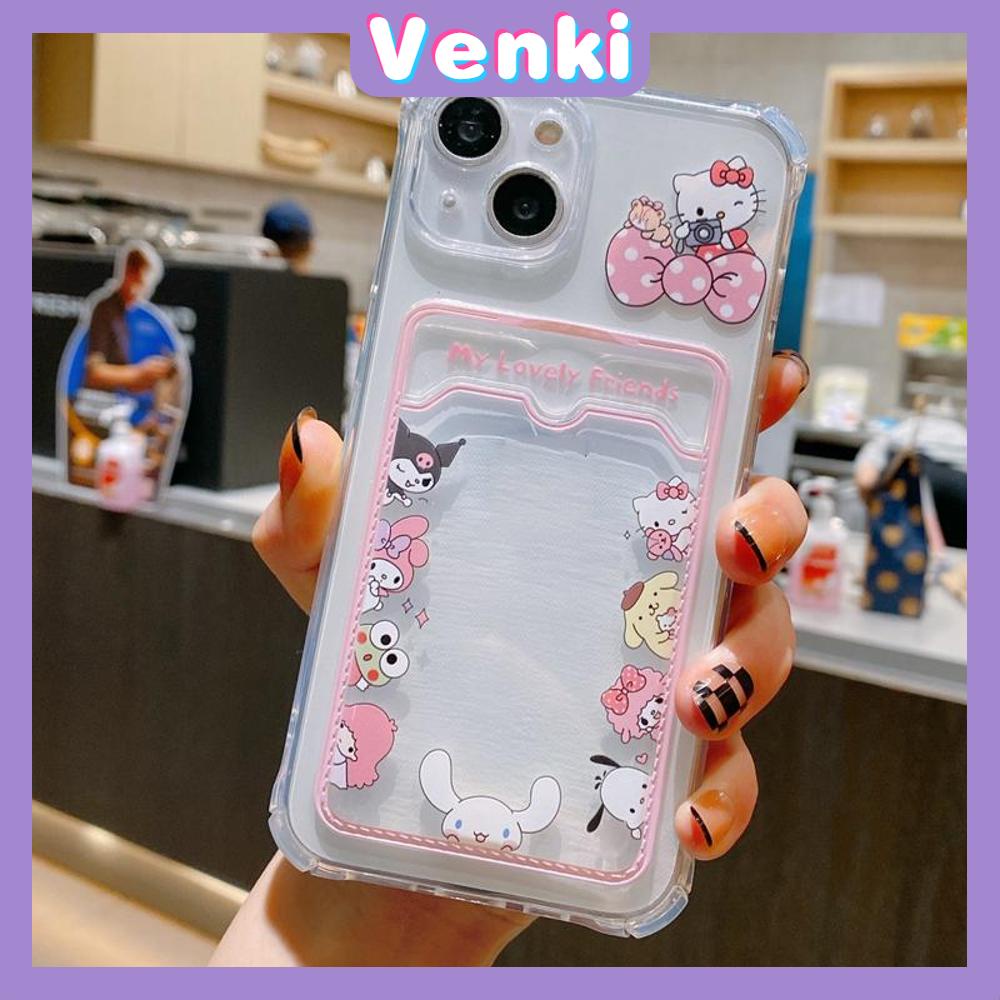 For iPhone 14 Pro Max Card Holder Case Clear Card Storage Back Cover Cute Cartoon Cat Camera Protection Shockproof For iPhone 14 13 12 11 Plus Pro Max 7 Plus X XR