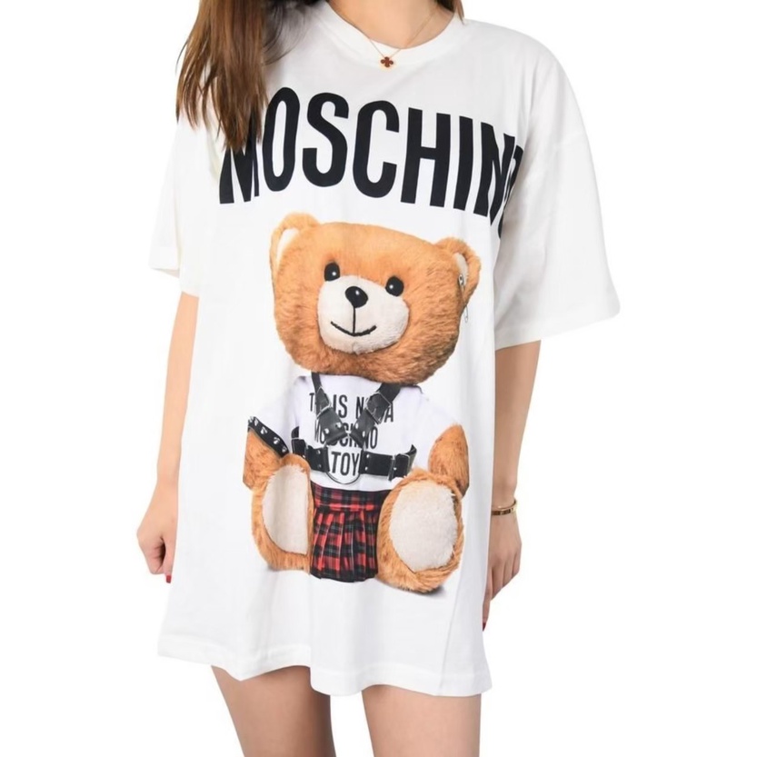 KAOS PRIA WANITA MOSCHINO | TSHIRT MOSCHINO PREMIUM MILANO COUTURE TEDDY BEAR | BAJU WANITA MOSCHINO