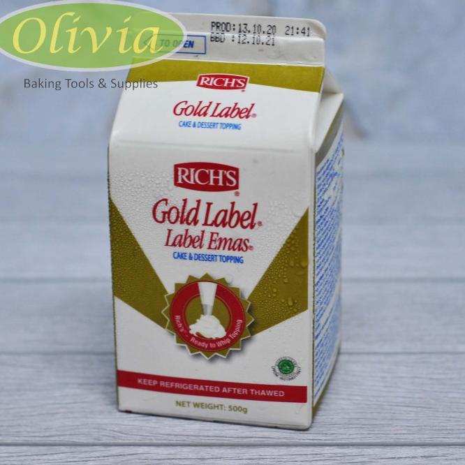 

Model terkini RICHS Rich's GOLD LABEL Whipping Cream 500 gr Whip Topping Emas 04V