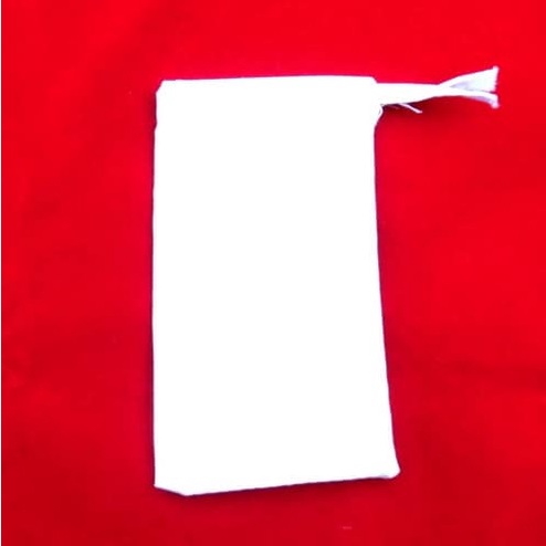 Kantong Kain Putih Tempat Barang Antik yang berukuran Kecil