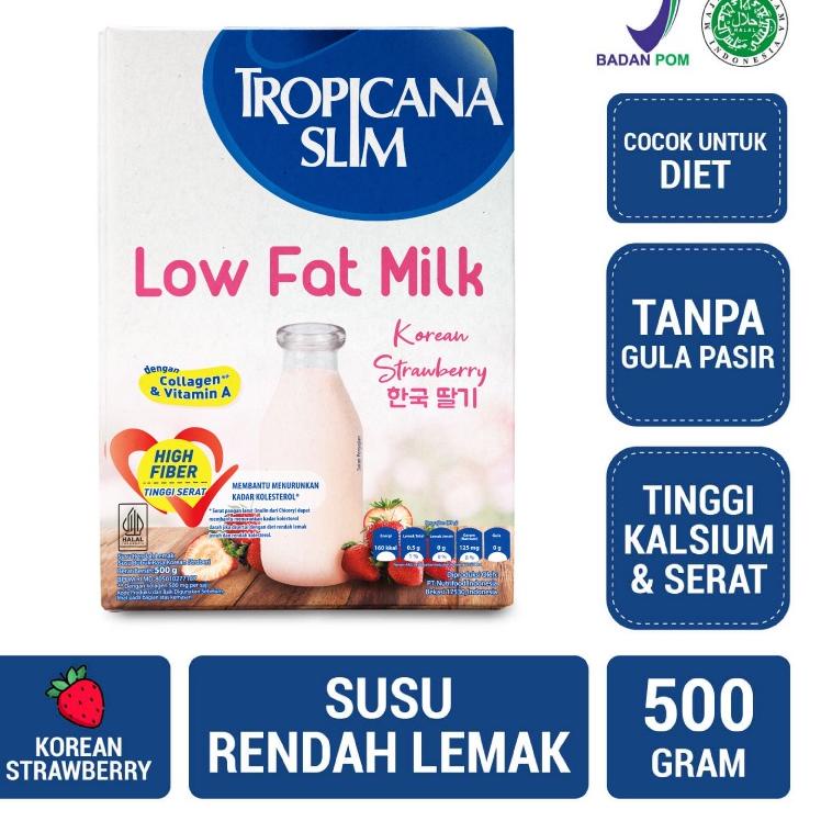 

♪ Tropicana Slim Low Fat Milk Korean Strawberry 500 gram – Susu dengan Kolagen ♠