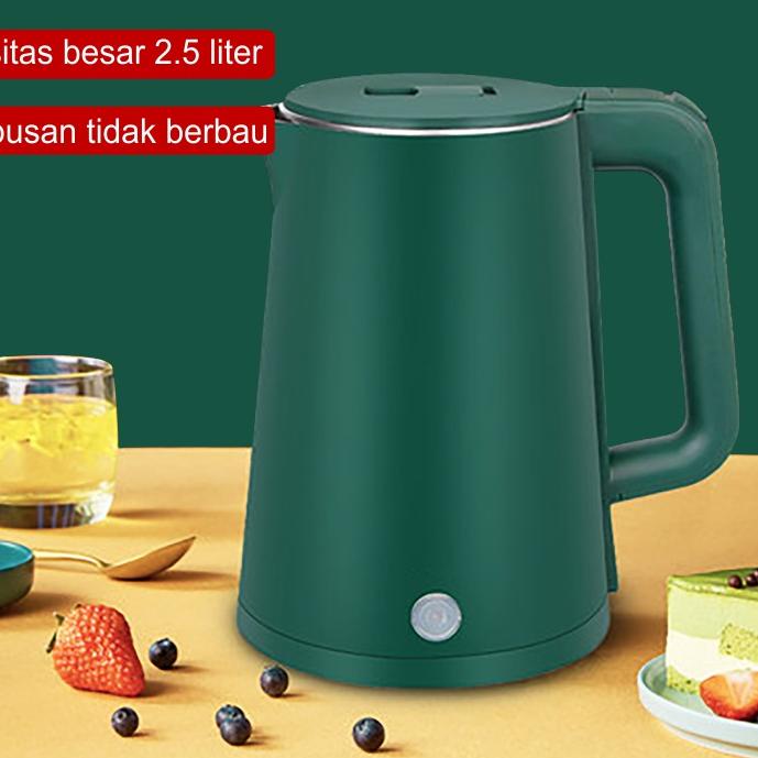۩ Teko Listrik Pemanas Air Electric Kettle Ketel Besar Otomatis Stainless 2 Liter ketel pemanas air 