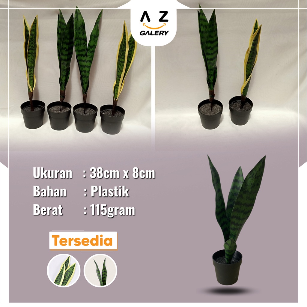 Tanaman Hias Plastik Daun Lidah Mertua Sansivera Pajangan Ornamen Hias Dekorasi Rumah Pot Hias Artificial Leaf Azgalery PBP43