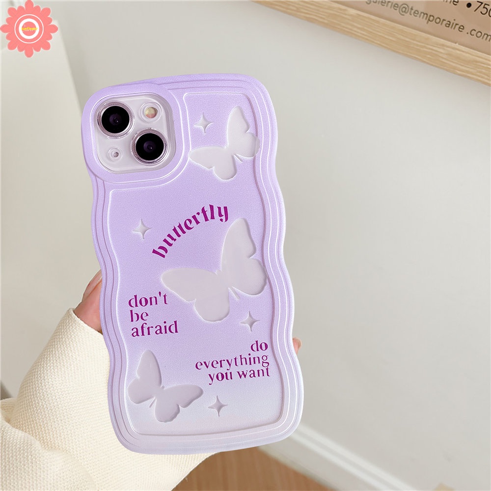 Romance Butterfly Case Realme C53 C12 10 C17 C35 C33 C25Y C21Y C15 C25 C30 5 6i C11 8 8Pro C25s C20 C20A Realme 9 9Pro+ 9i 8i C3 7i 5i 7cover Tepi Bergelombang TPU Lembut