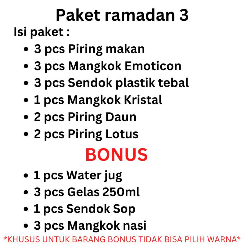 Paket Perlengkapan Makan untuk ramadan Volume 3