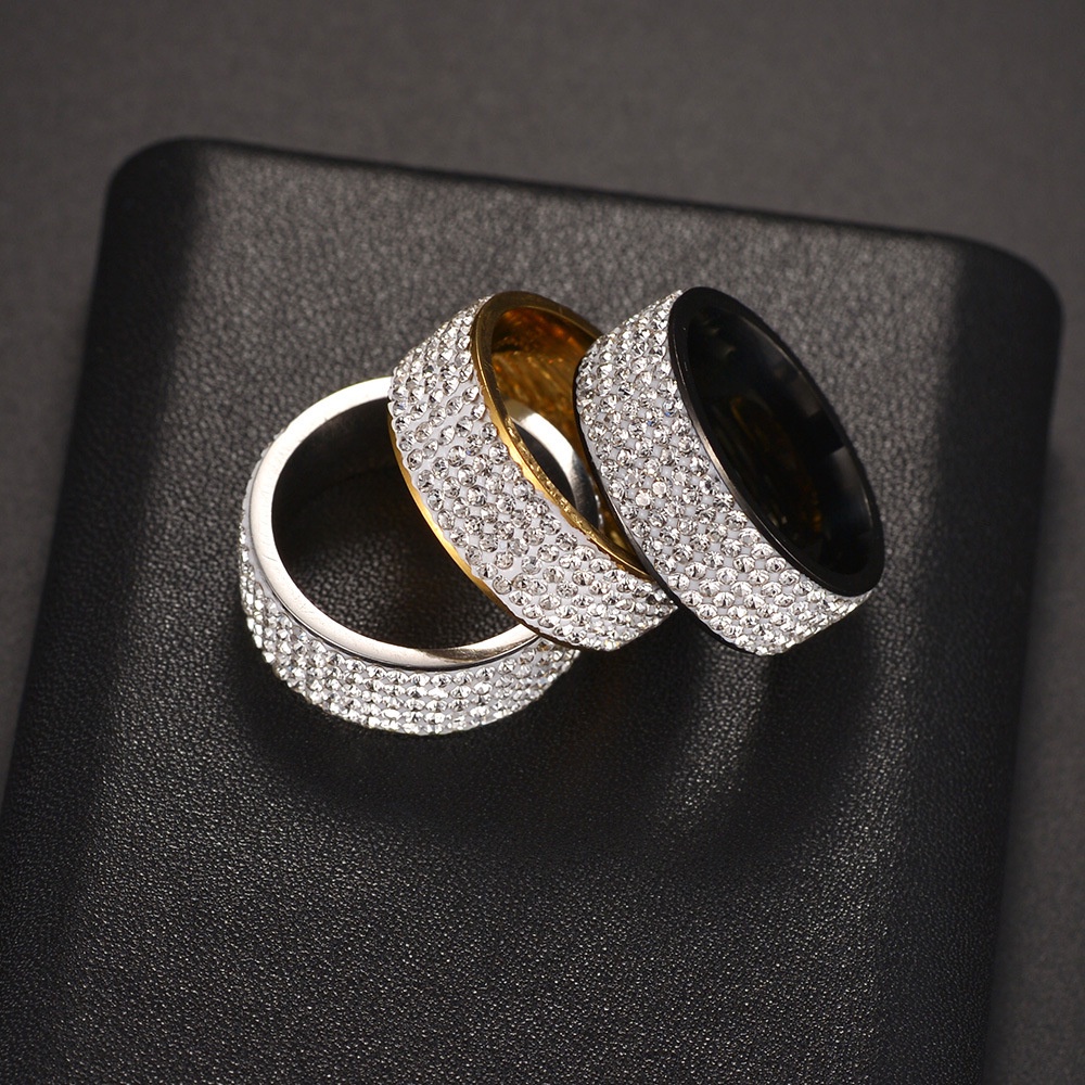 Cincin Berlian Bahan Stainless Steel Ukuran 8mm