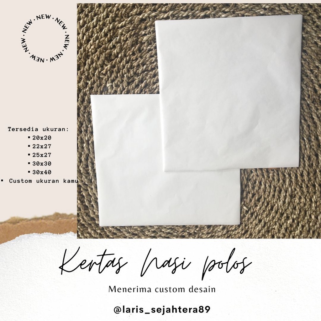 

Kertas nasi KFC POLOS Kertas Burger Kebab 15x15 laminasi paper wrap food grade