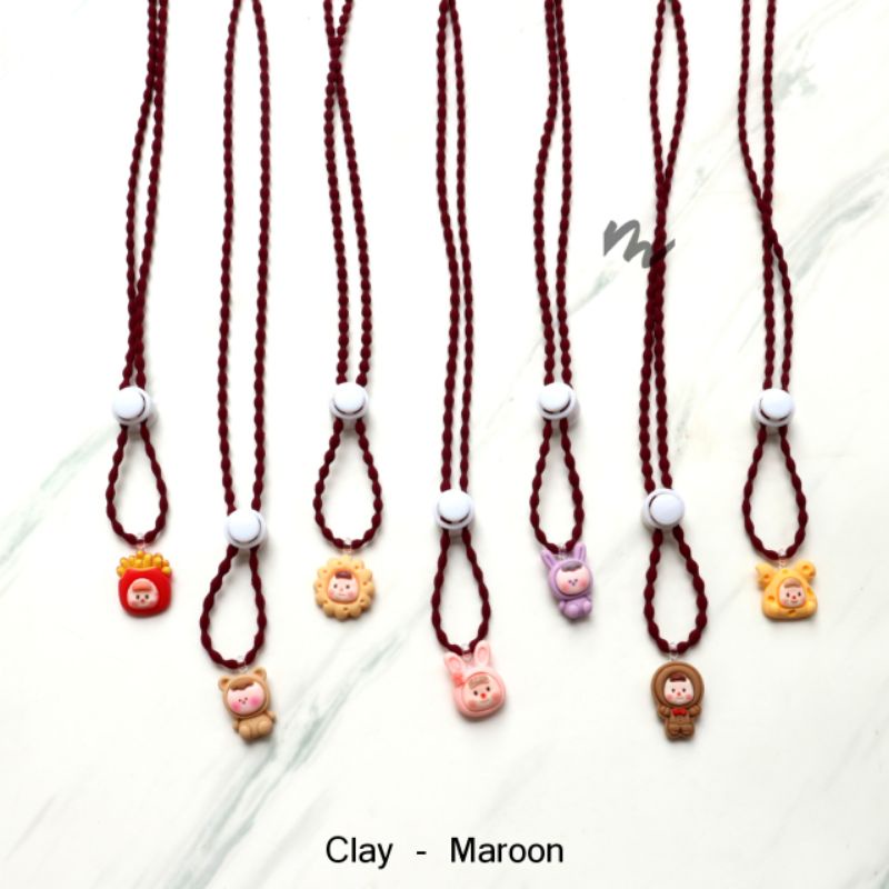 STRAP MASKER CLAY MAROON / STRAP MASKER CLAY / STRAP MASKER / TALI MASKER / PENGAIT MASKER / KALUNG 