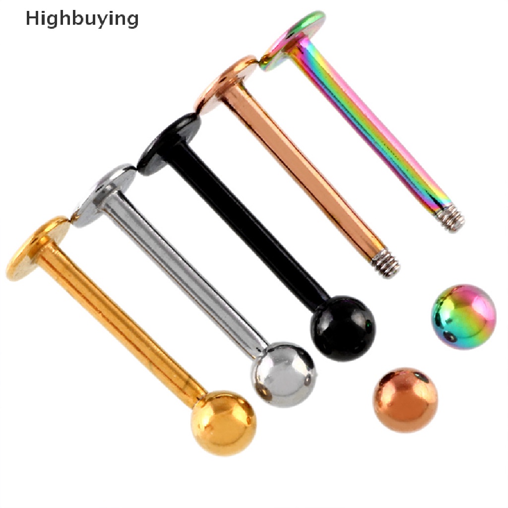 Hbid 10Pcs/Set Surgical Steel Ball Stud Ear Bar Bibir Hidung Bar Tubuh Jewellery Glory