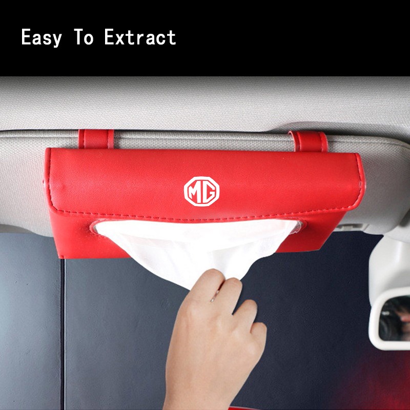 Mg Tempat Penyimpanan Tissue Sun Visor Mobil Auto Paper Towel Kulit Tissue Box Untuk HS ZS EP MG5 MG3 Ev5 6 2022 Extender