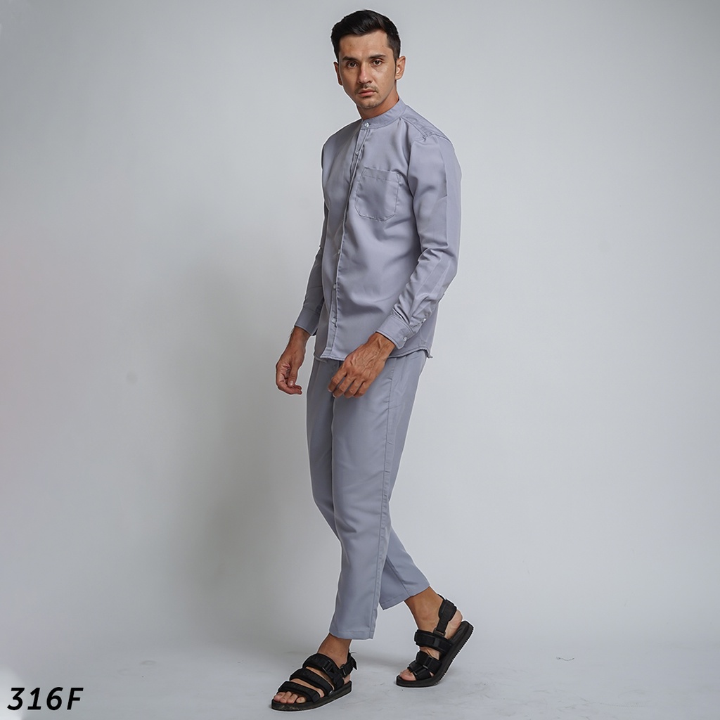 HSRM Ox Shirt 1 Set Grey Kemeja Kerah Shanghai Lengan Panjang 316 F