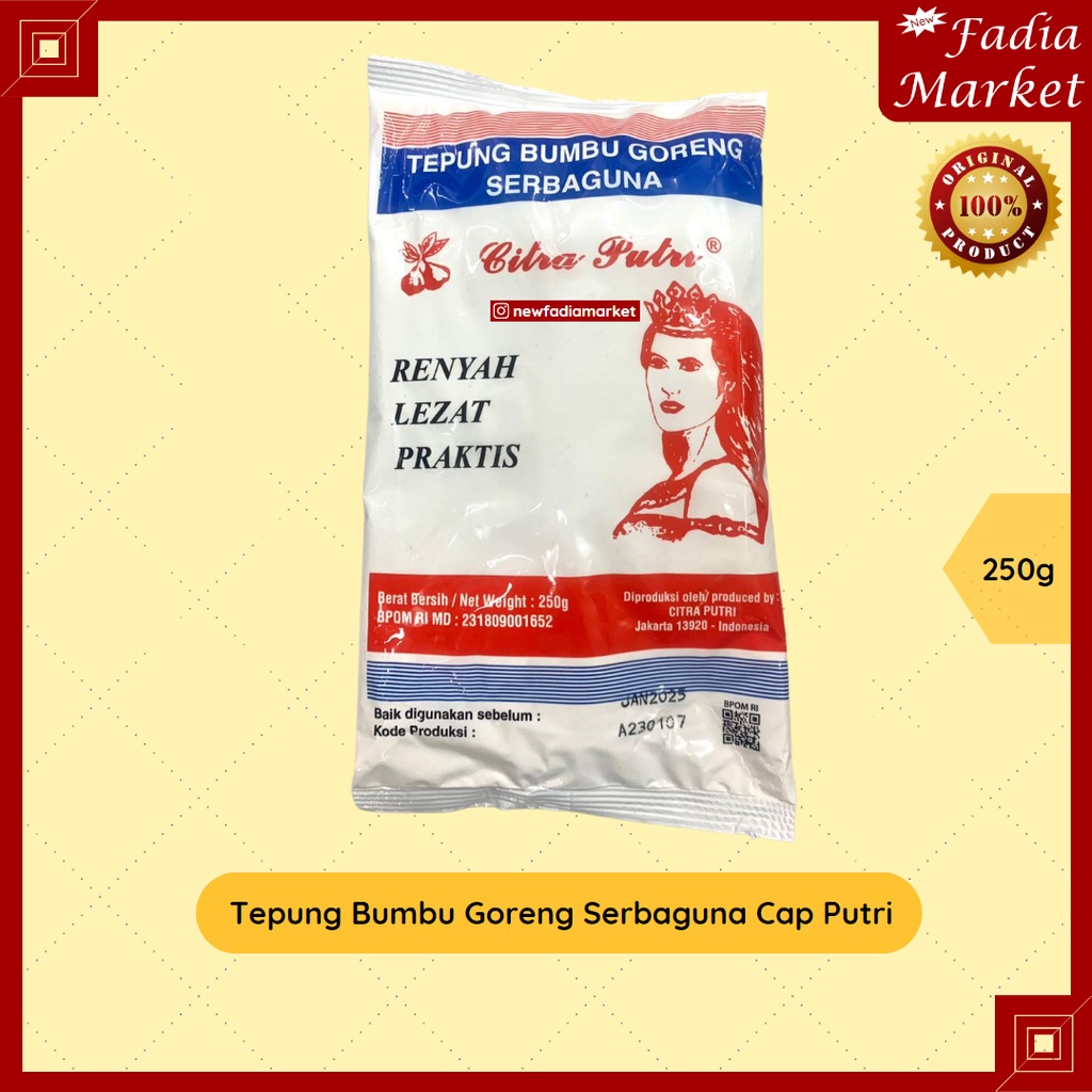 

Tepung Goreng Crispy Renyah Serbaguna Bumbu Masak Cap Citra Putri 250g