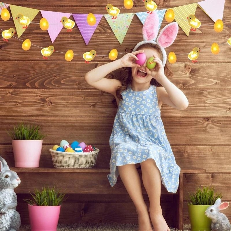 1 / 2m Exquisite String Light Festival Eco-friendly Lamp 10 / 20 LEDs Easter Chicks Eggs Fairy Lamps Gifts Party Supplies