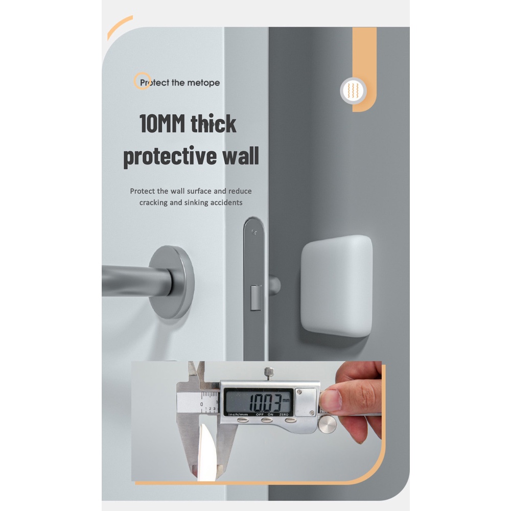 ღ Anti-Tabrakan Stiker Dinding Tebal Handle Pintu Pad Silikon Penyangga Handle Pintu Kunci Dinding Bisu Shockproof Pelindung Kecelakaan pad Alat Rumah Tangga