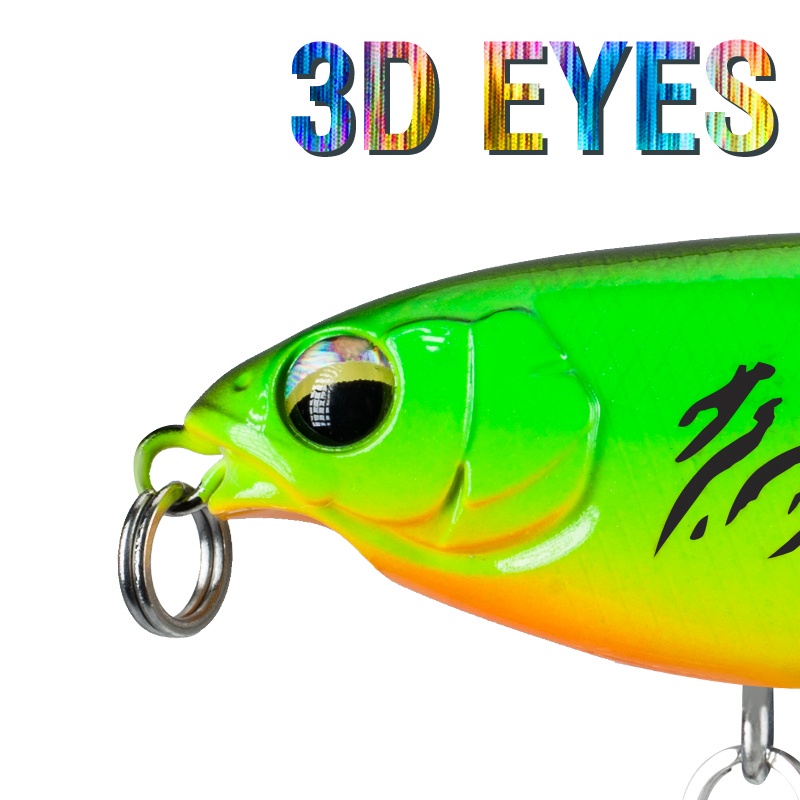 5warna Mengambang Ikan Kecil Whopper Plopper 7.5/9.5cm 3D Mata Berputar Ekor SwimBait Spinner Umpan Pancing Topwater Untuk Ikan Bass