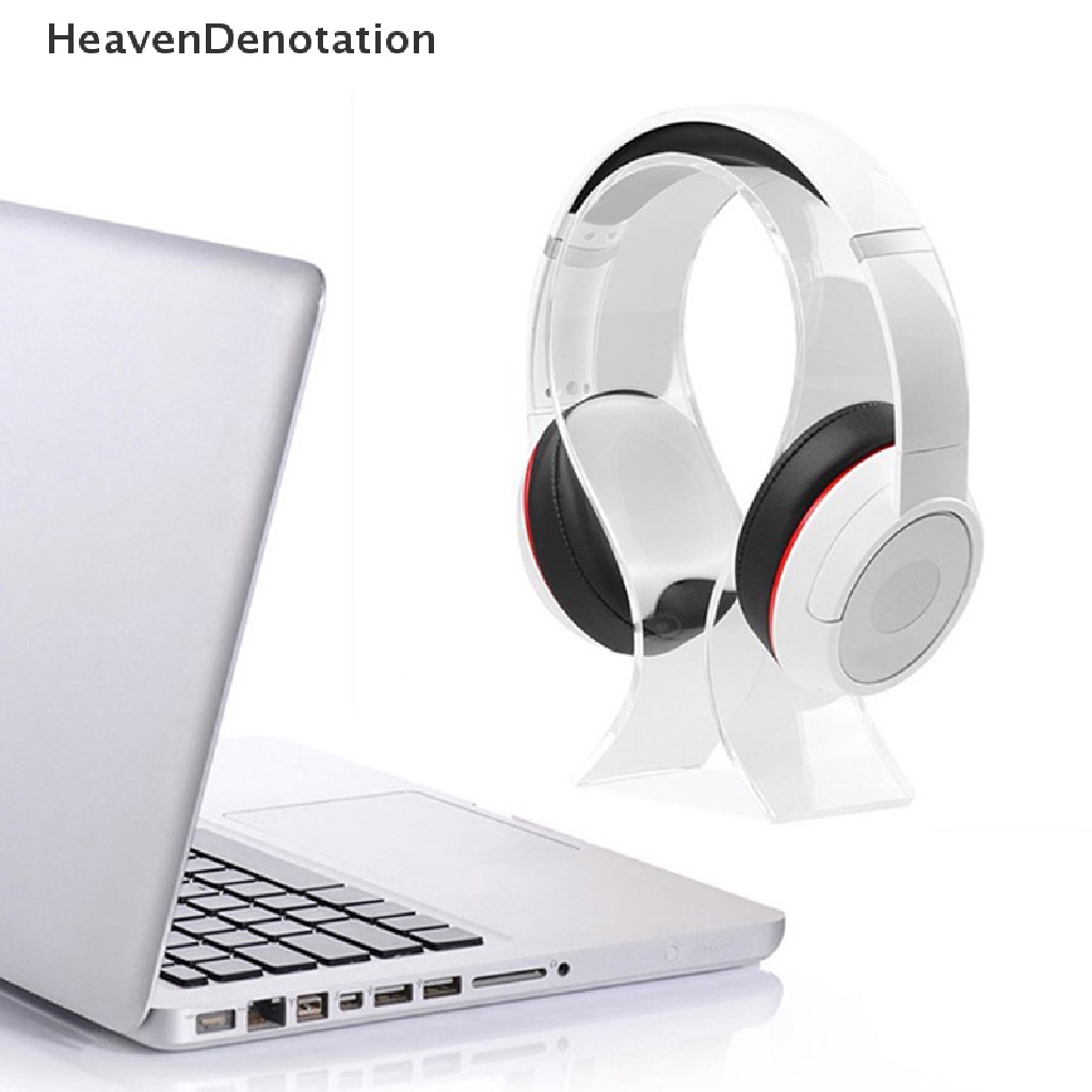 [HeavenDenotation] New Portable Headphone Stand Headset Holder Gantungan Display Akrilik Universal Untuk Earbud Cocok Untuk Semua Ukuran Headphone HDV