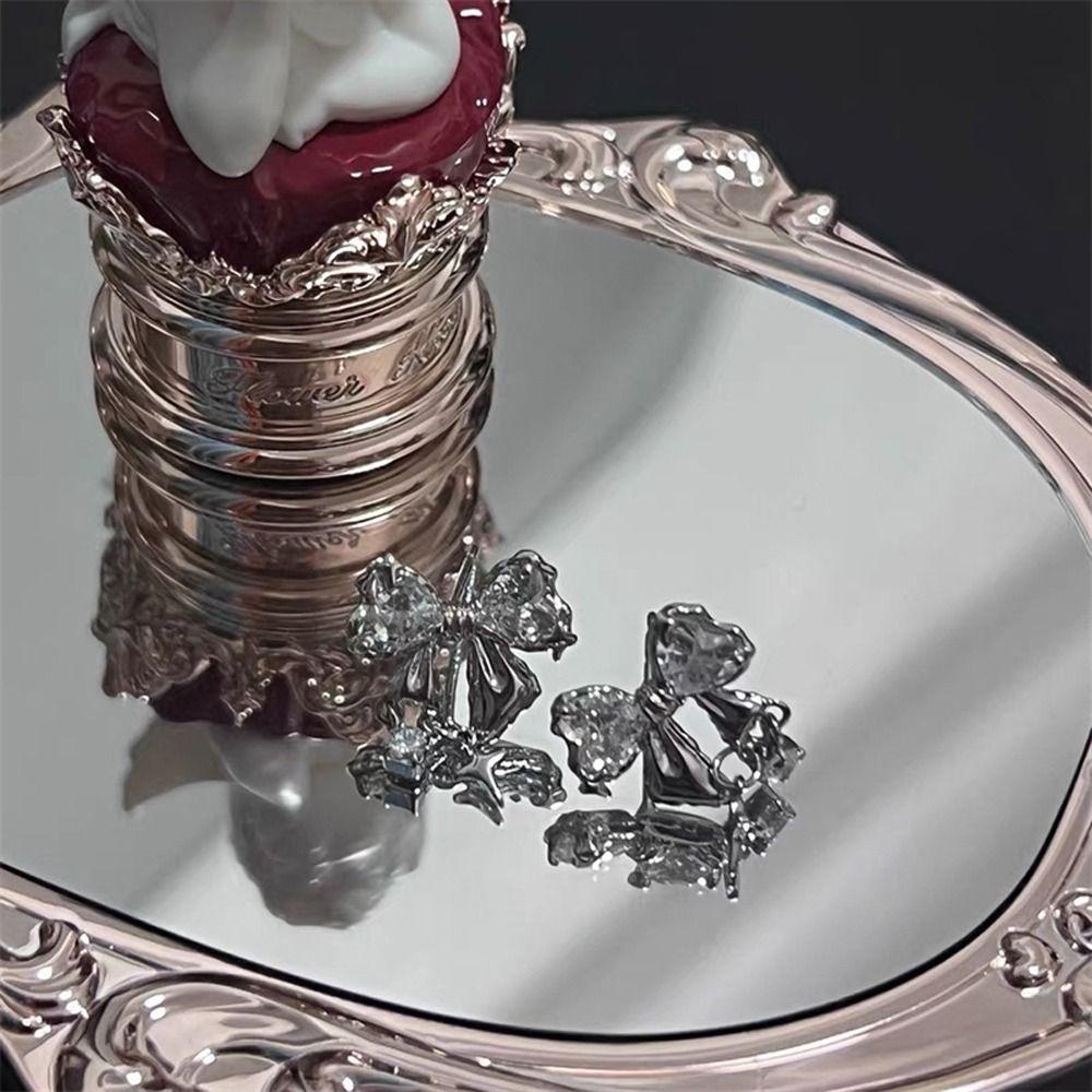 Mxbeauty Anting Wanita Halus Indah Sederhana Trendi Busur Simpul Fashion Perhiasan Alloy Zirkon Gaya Korea Earrings
