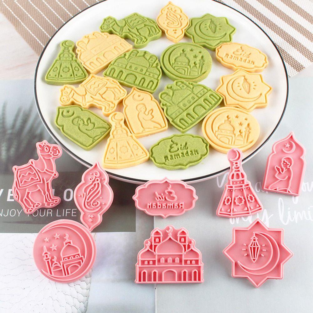 Solighter 8pcs/set Eid Mubarak DIY Pastry Dekorasi Islam Muslim Festival Cookie Cutter