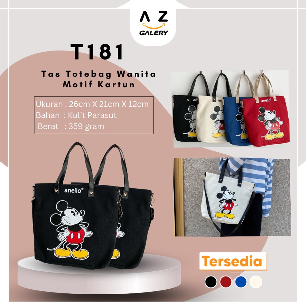 Tas Totebag Wanita Motif Kartun Women Shoulder Bag Fashion Korea Import Azgalery T181