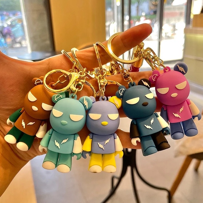 1pc Gantungan Kunci Kartun Tas Kreatif Gantungan Kunci Beruang Petir Gantungan Kunci Mobil Bergaya Keyholder Hadiah Ulang Tahun Pasangan Souvenir Untuk Wanita Dan Pria