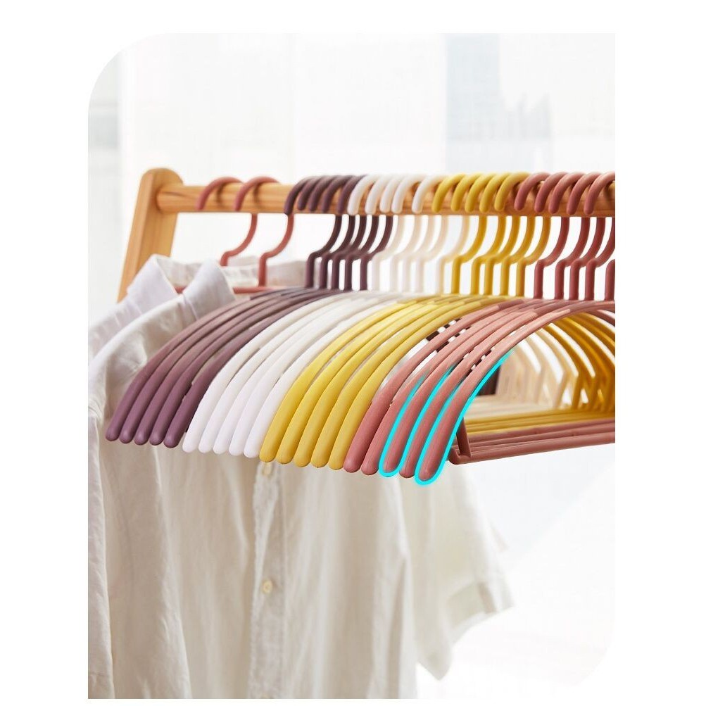 Anti Slip Hanger Gantungan Baju Plastik Lentur Pakaian Cloth Hanger Laundry Warna Pastel